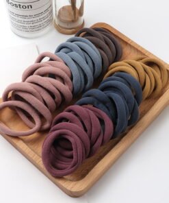 Solid Color Ponytail Holder 50 pcs Set