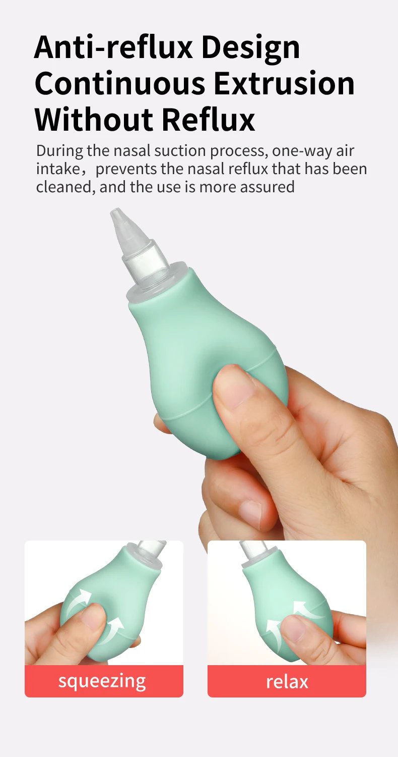 Simple Silicone Baby Nasal Aspirator Sucker Cleaner Nose Wash Anit Backflow Snot Cleaner