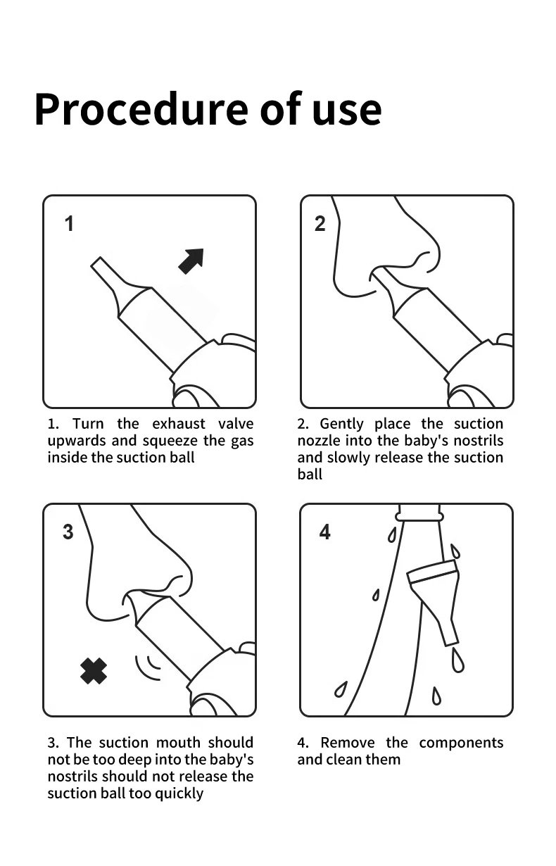 Simple Silicone Baby Nasal Aspirator Sucker Cleaner Nose Wash Anit Backflow Snot Cleaner