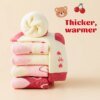 5Pairs 1-16Years Terry Socks for Girl Sweet Love Winter Children's Warm Socks Boutique Kids Clothing Soft Thickened Fabric