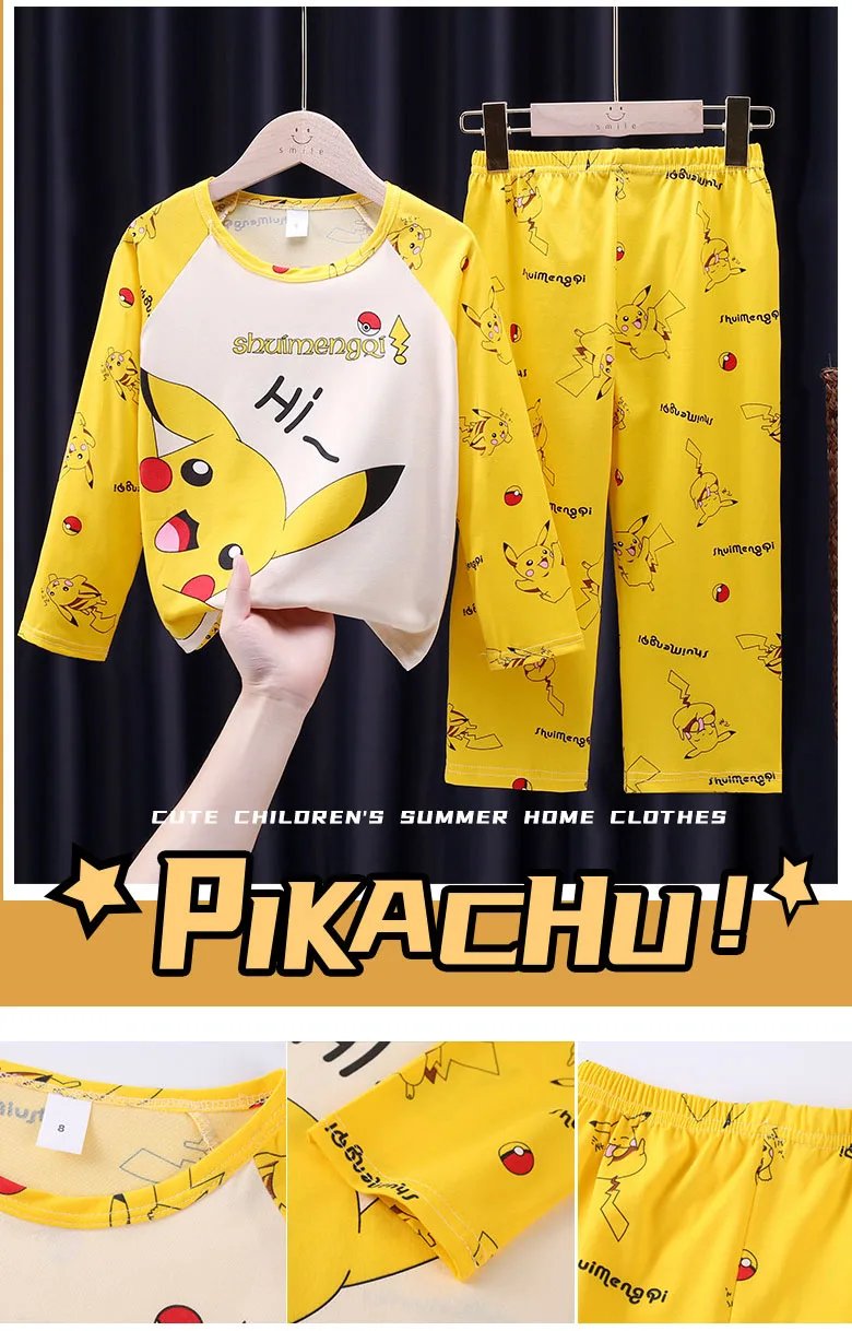 Pokemon Kids Pajamas Boys Toddlers Girl Fashion Clothes Girls Clothes Pajamas Unisex Kids Clothing Sets