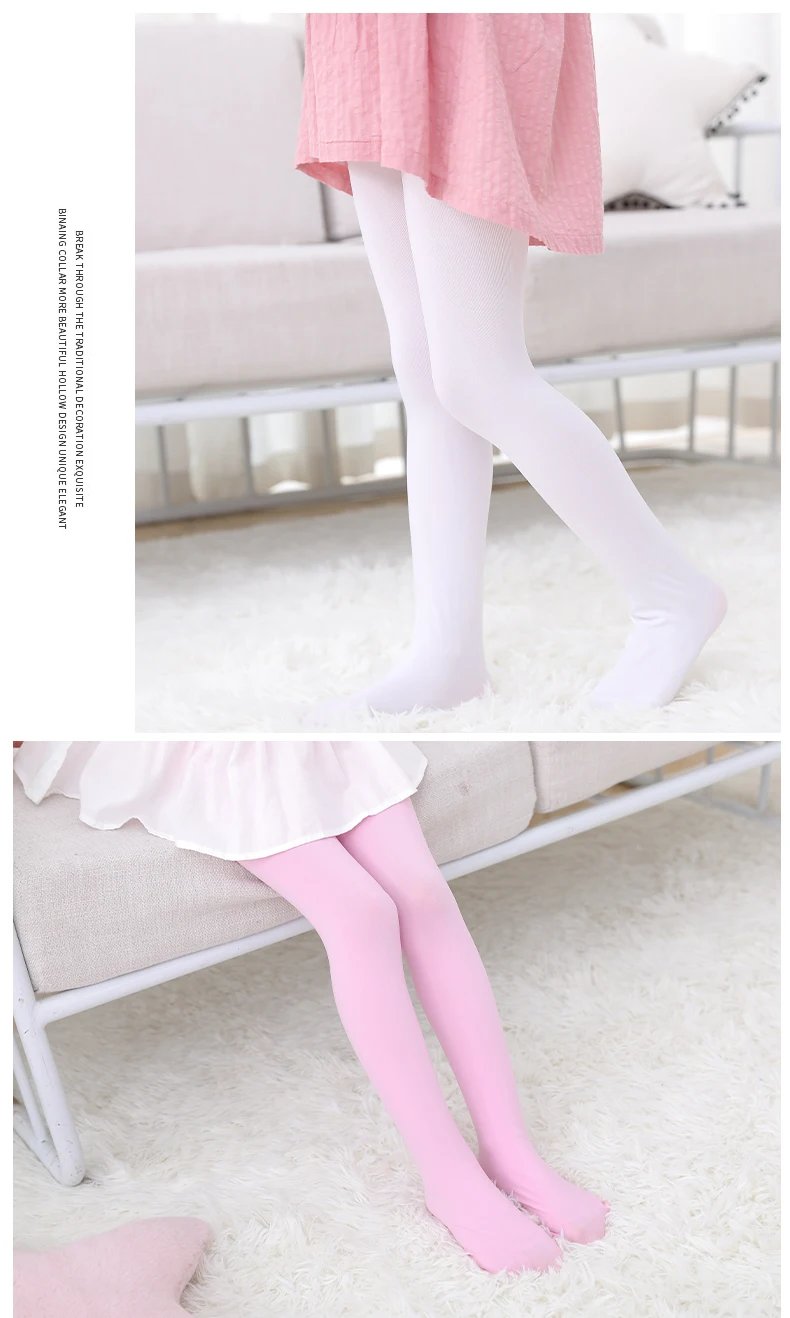 Summer Spring Candy Color Kids girls Pantyhose Ballet Dance Tights for infant child Stocking Velvet Solid White autumn Pantyhose