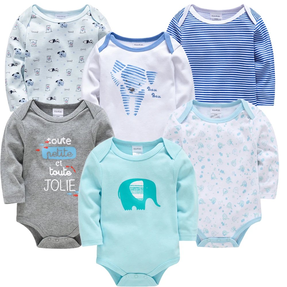 Kavkas Baby Boys Girls Bodysuit 6 PCS 3 PCS Long Sleeve 100% Cotton Baby Clothes 0-12 months Newborn body bebe Jumpsuit Clothing Kavkas Baby Boys Girls Bodysuit 6 PCS 3 PCS Long Sleeve 100% Cotton Baby Clothes 0-12 months Newborn body bebe Jumpsuit Clothing