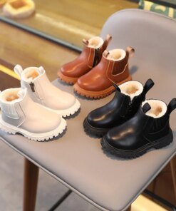 Autumn Winter Baby Kids Short Boots Super Warm Boys Girls Shoes Pu Leather Children Boots Fashion Toddler Boots Kids Snow Shoes