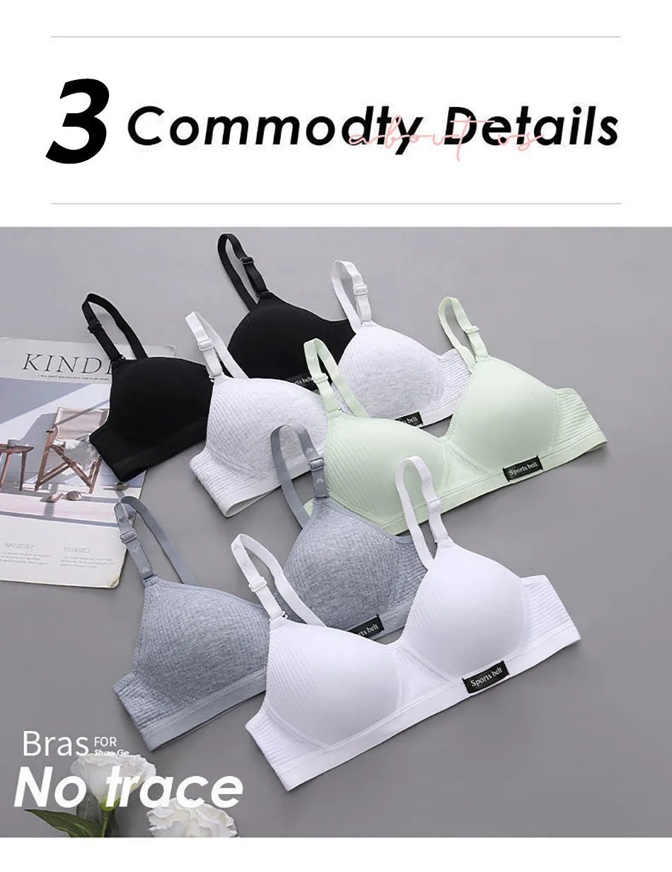 Training Bra for Developing Girls without Steel Rings Comfortable and Traceless Small Bra Pure Cotton Thin Sport Underwears Training Bra for Developing Girls without Steel Rings Comfortable and Traceless Small Bra Pure Cotton Thin Sport Underwears