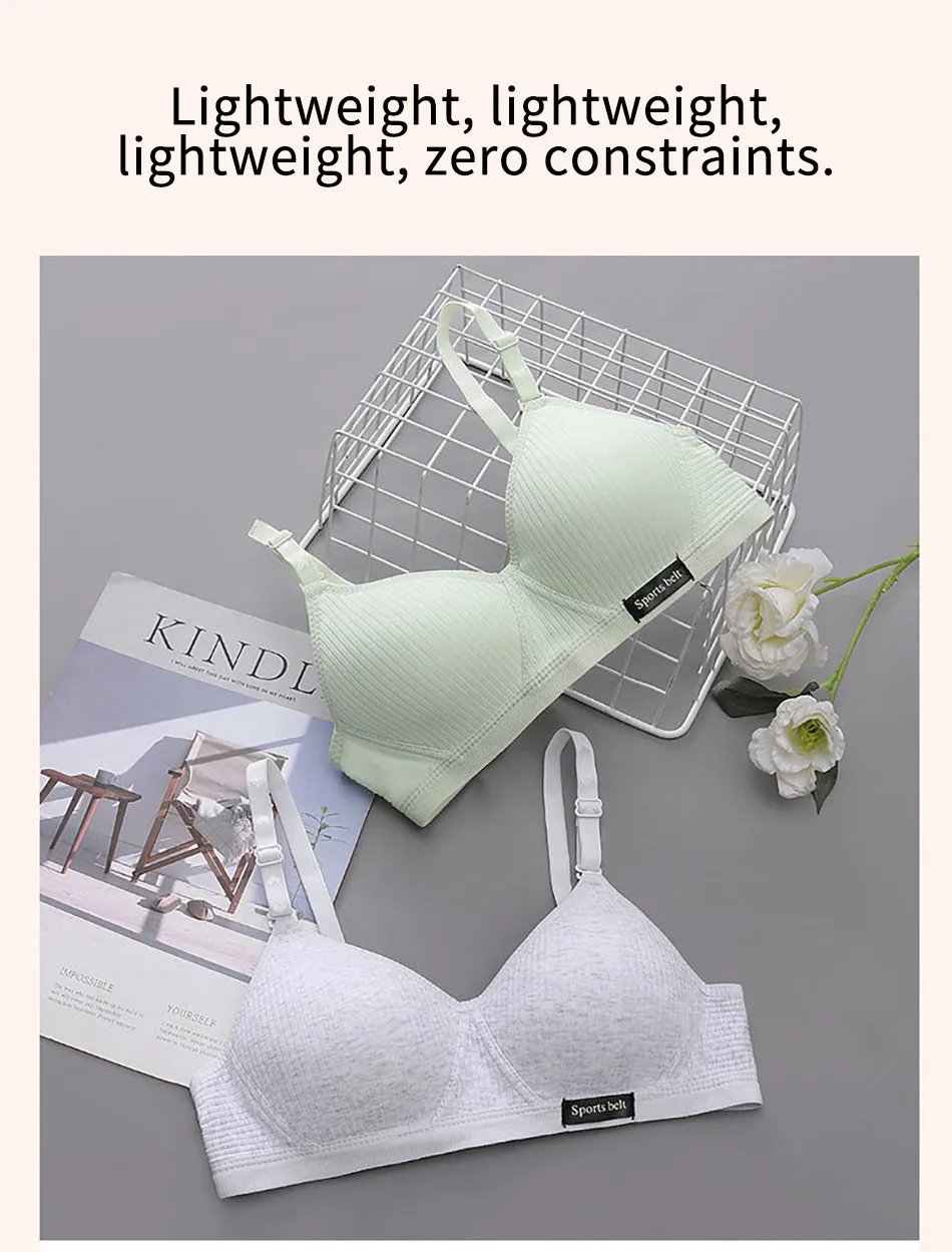 Training Bra for Developing Girls without Steel Rings Comfortable and Traceless Small Bra Pure Cotton Thin Sport Underwears Training Bra for Developing Girls without Steel Rings Comfortable and Traceless Small Bra Pure Cotton Thin Sport Underwears