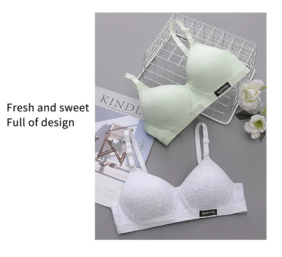 Training Bra for Developing Girls without Steel Rings Comfortable and Traceless Small Bra Pure Cotton Thin Sport Underwears Training Bra for Developing Girls without Steel Rings Comfortable and Traceless Small Bra Pure Cotton Thin Sport Underwears