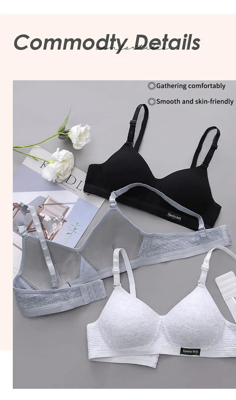 Training Bra for Developing Girls without Steel Rings Comfortable and Traceless Small Bra Pure Cotton Thin Sport Underwears Training Bra for Developing Girls without Steel Rings Comfortable and Traceless Small Bra Pure Cotton Thin Sport Underwears