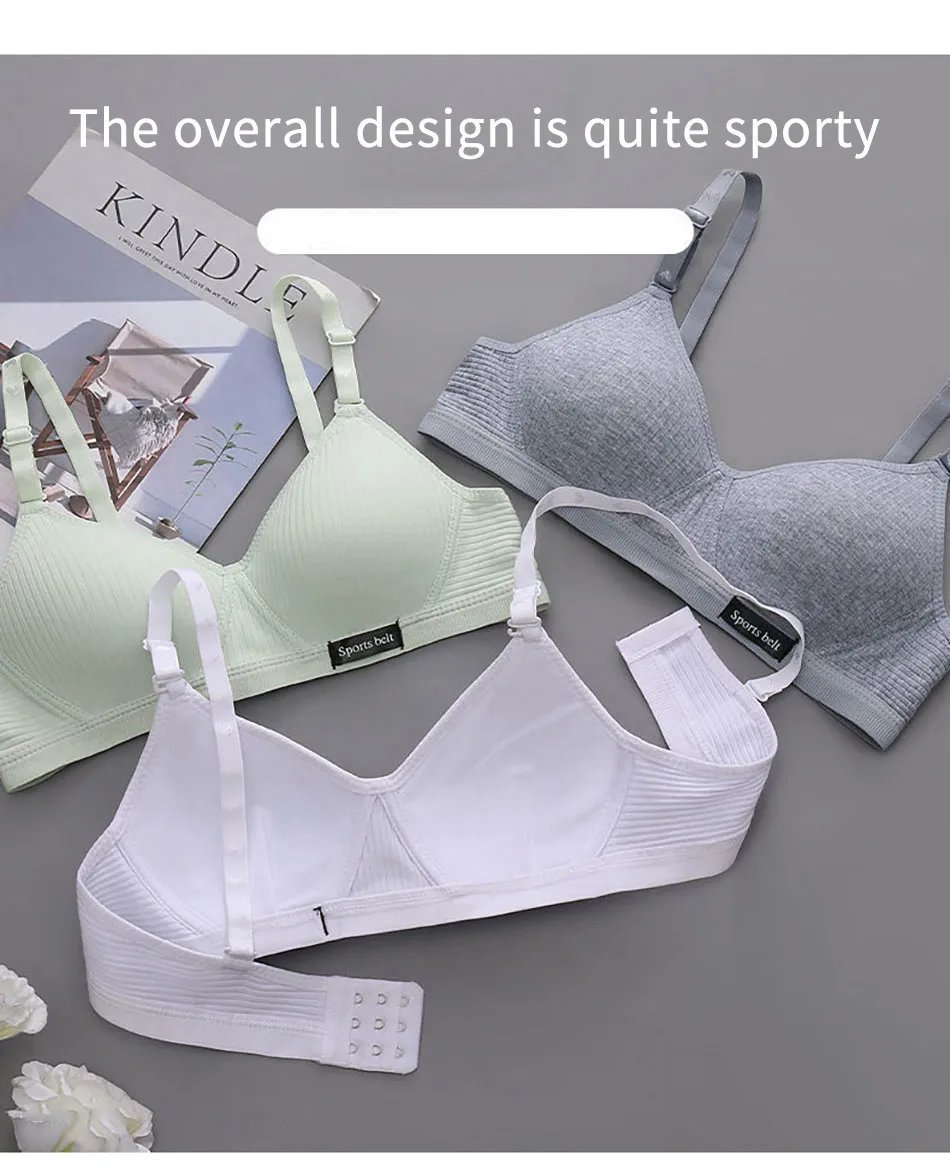 Training Bra for Developing Girls without Steel Rings Comfortable and Traceless Small Bra Pure Cotton Thin Sport Underwears Training Bra for Developing Girls without Steel Rings Comfortable and Traceless Small Bra Pure Cotton Thin Sport Underwears