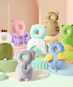 Newborn Headrest Security Pillows Backpack Toddler Baby Head Fall Protection Pad Cushion Cartoon Soft Security Pillows Backpack
