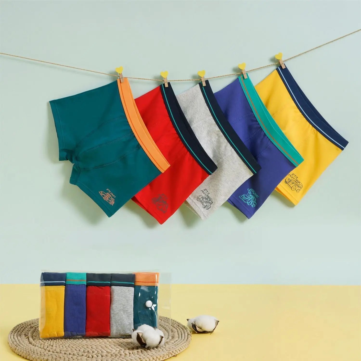 Children's underwear cotton boys and teenagers boxer shorts boxer shorts 5-pack