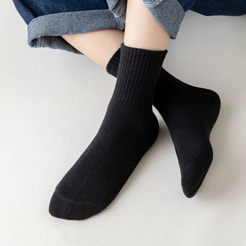 5 Pairs Kids Socks Cotton Breathable Comfy For Boys Girls White Black Socks 5 Pairs Kids Socks Cotton Breathable Comfy For Boys Girls White Black Socks