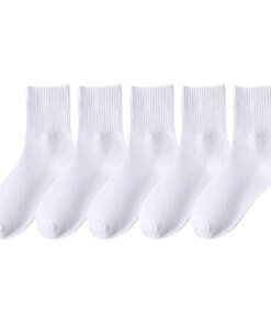 Alternative view of 5 Pairs Kids Socks Cotton Breathable Comfy For Boys Girls White Black Socks