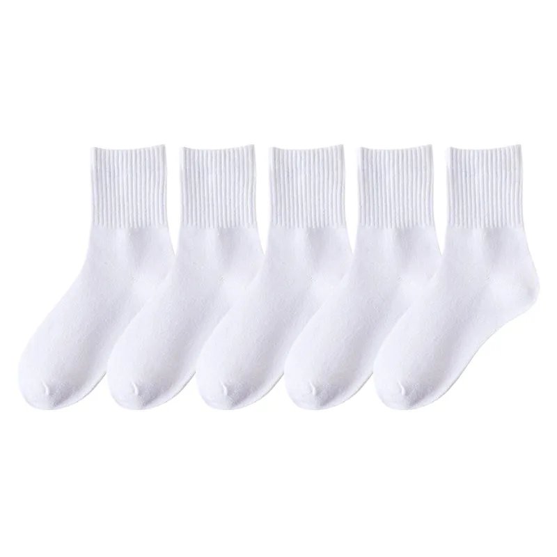 5 Pairs Kids Socks Cotton Breathable Comfy For Boys Girls White Black Socks 5 Pairs Kids Socks Cotton Breathable Comfy For Boys Girls White Black Socks