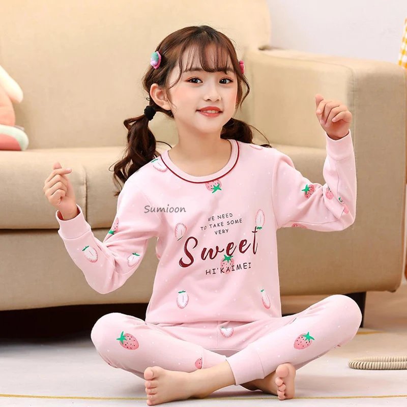 Baby Boys Pajamas Autumn Long Sleeved Children's Clothing Sleepwear Teen Pajama Cotton Pyjamas Sets For Kids 6 8 10 12 14 Years