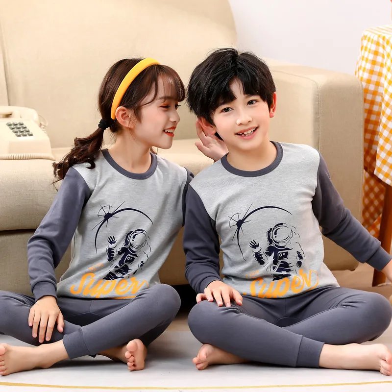 Baby Boys Pajamas Autumn Long Sleeved Children's Clothing Sleepwear Teen Pajama Cotton Pyjamas Sets For Kids 6 8 10 12 14 Years