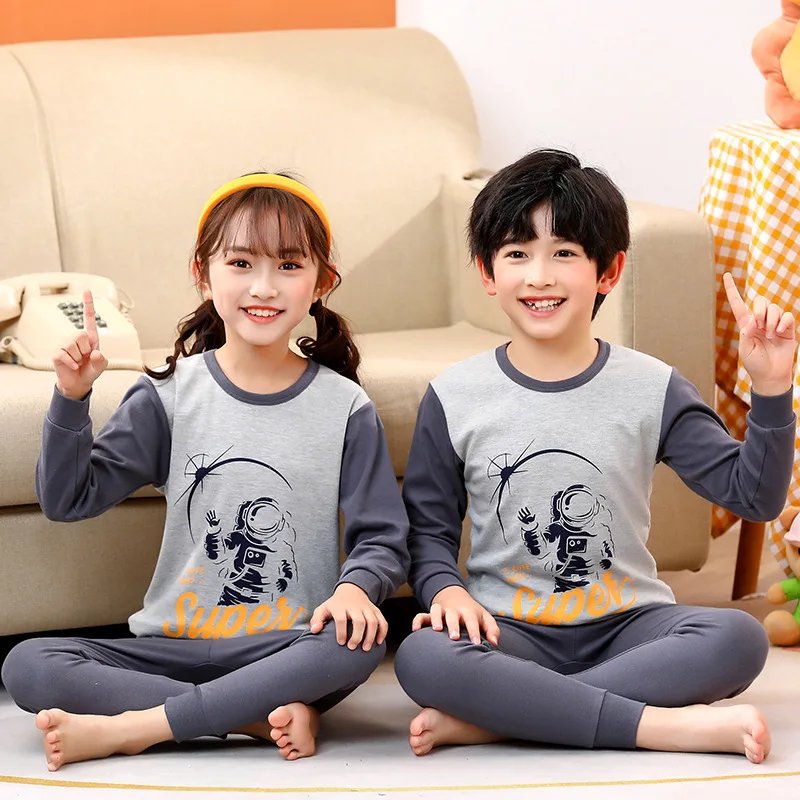 Baby Boys Pajamas Autumn Long Sleeved Children's Clothing Sleepwear Teen Pajama Cotton Pyjamas Sets For Kids 6 8 10 12 14 Years