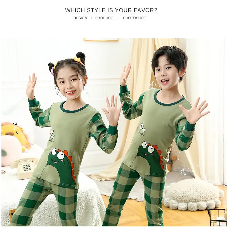 Baby Boys Pajamas Autumn Long Sleeved Children's Clothing Sleepwear Teen Pajama Cotton Pyjamas Sets For Kids 6 8 10 12 14 Years