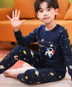 Baby Boys Pajamas Autumn Long Sleeved Children's Clothing Sleepwear Teen Pajama Cotton Pyjamas Sets For Kids 6 8 10 12 14 Years