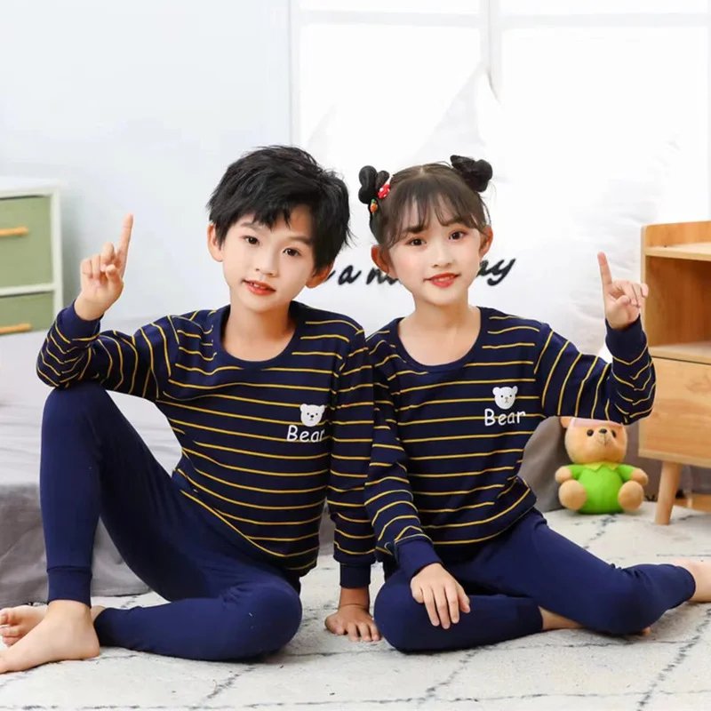 Baby Boys Pajamas Autumn Long Sleeved Children's Clothing Sleepwear Teen Pajama Cotton Pyjamas Sets For Kids 6 8 10 12 14 Years