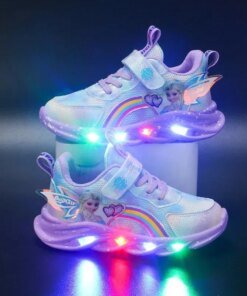 Alternative view of Disney Girls' Casual Shoes Led Lights Mesh Breathable Children's Sports Princess Elsa Pink Purple Shoes Sneakers Size 22-35
