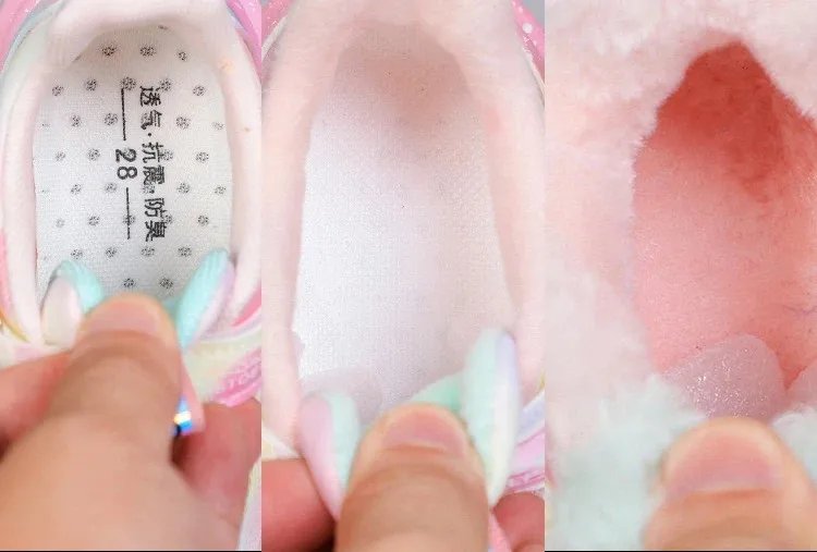Disney Girls' Casual Shoes Led Lights Mesh Breathable Children's Sports Princess Elsa Pink Purple Shoes Sneakers Size 22-35