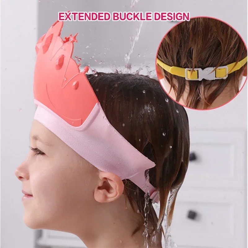 Baby Adjustable Size Shampoo Cap Crown Baby Shower Cap Children Cartoon Bath Visor Infant Hair Shield Ear Protection Waterproof Baby Adjustable Size Shampoo Cap Crown Baby Shower Cap Children Cartoon Bath Visor Infant Hair Shield Ear Protection Waterproof
