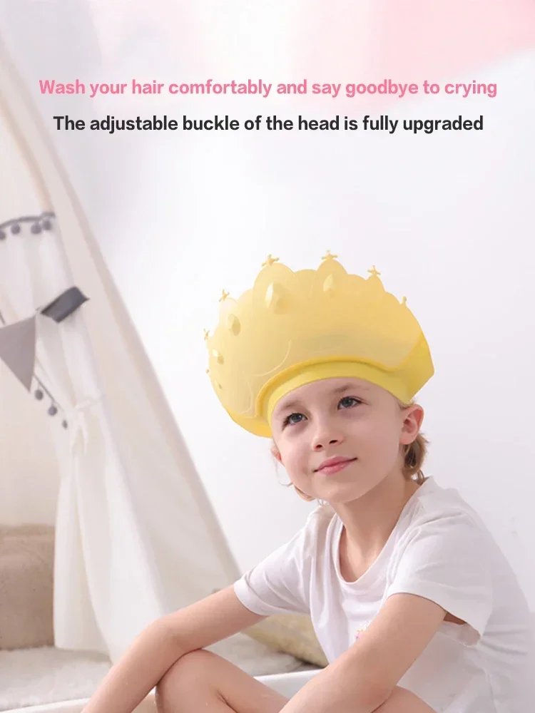 Baby Adjustable Size Shampoo Cap Crown Baby Shower Cap Children Cartoon Bath Visor Infant Hair Shield Ear Protection Waterproof Baby Adjustable Size Shampoo Cap Crown Baby Shower Cap Children Cartoon Bath Visor Infant Hair Shield Ear Protection Waterproof