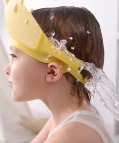 Alternative view of Baby Adjustable Size Shampoo Cap Crown Baby Shower Cap Children  Cartoon Bath Visor Infant Hair Shield Ear Protection Waterproof