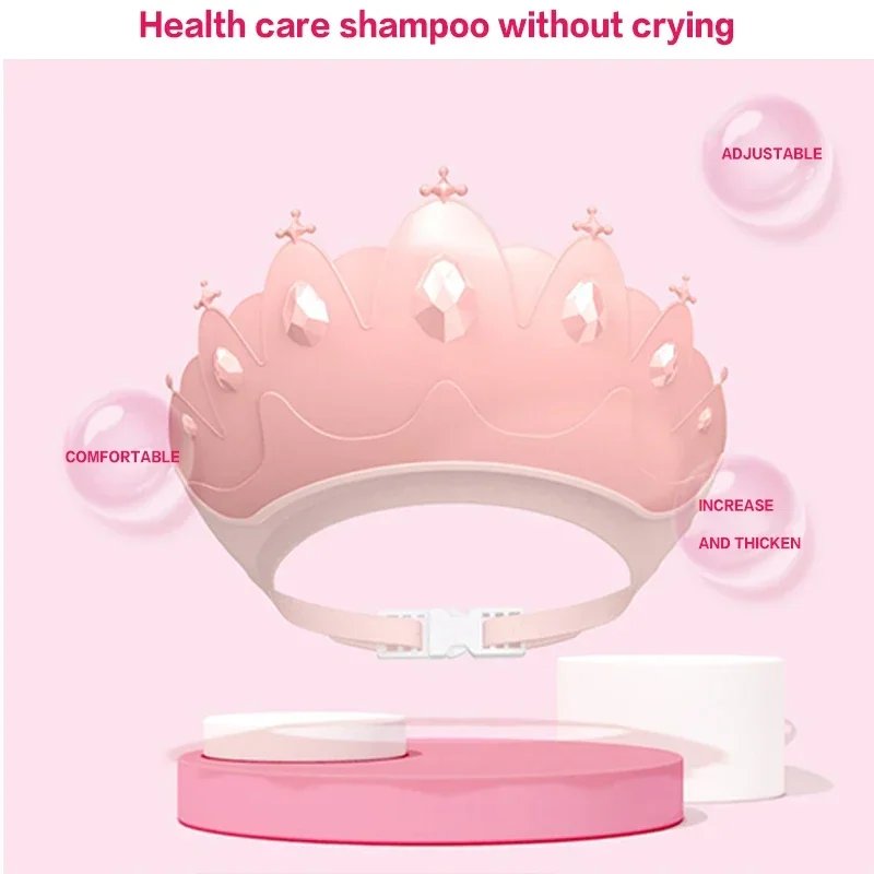 Baby Adjustable Size Shampoo Cap Crown Baby Shower Cap Children Cartoon Bath Visor Infant Hair Shield Ear Protection Waterproof Baby Adjustable Size Shampoo Cap Crown Baby Shower Cap Children Cartoon Bath Visor Infant Hair Shield Ear Protection Waterproof
