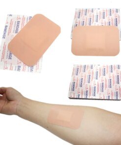 50pcs/set 7.6*5.1CM Large Skin Patch PE Waterproof Square Shaped Band Aid First Aid Accessories Wound Plaster Adhesive Bandages