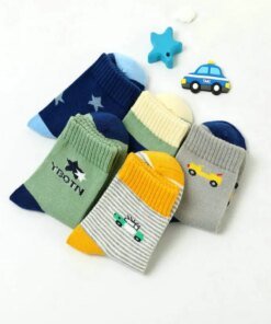 Alternative view of New Children's Socks Cotton Striped Car Boys' Socks Spring Autumn Cartoon Student Socks For Boys 3-15 Year