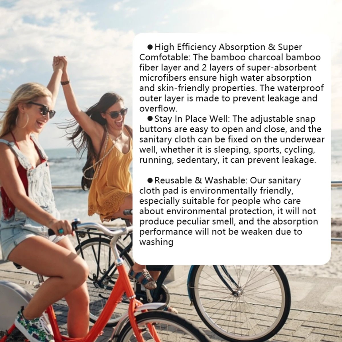 5pcs Reusable Menstrual Pads for Monthly Gaskets Women's Panties Washable Sanitary Napkin Hygiene Daily Towels Personal Health