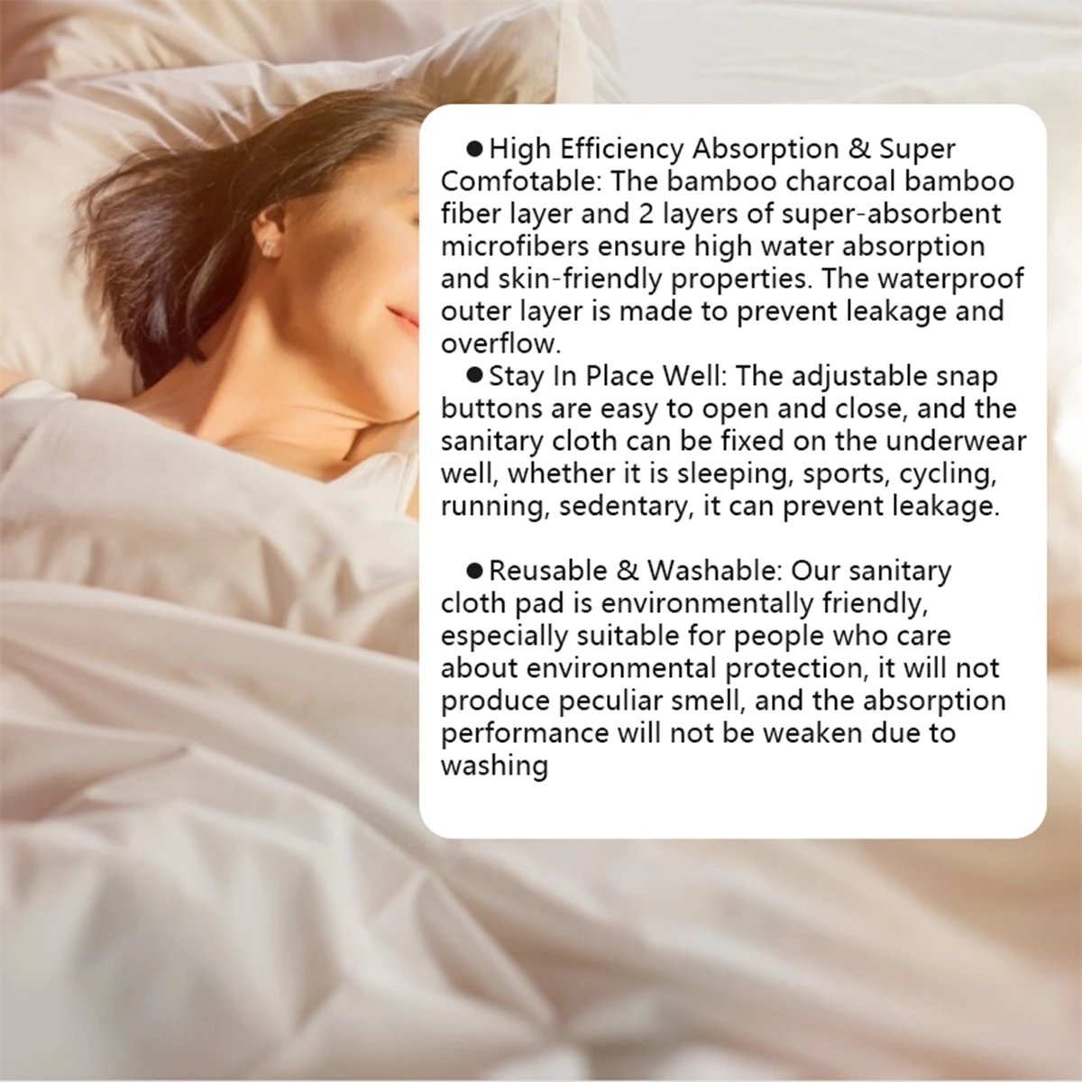 5pcs Reusable Menstrual Pads for Monthly Gaskets Women's Panties Washable Sanitary Napkin Hygiene Daily Towels Personal Health