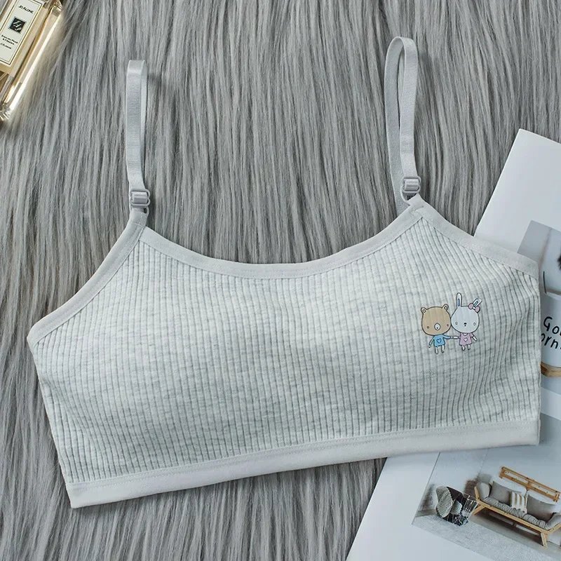 8-16 Years Kids Bras Young Girls Underwear Teenage Training Bras Women Cotton Kids Cute Brassiere Tube Tops Girl's Sport Bras