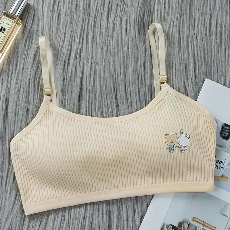 8-16 Years Kids Bras Young Girls Underwear Teenage Training Bras Women Cotton Kids Cute Brassiere Tube Tops Girl's Sport Bras