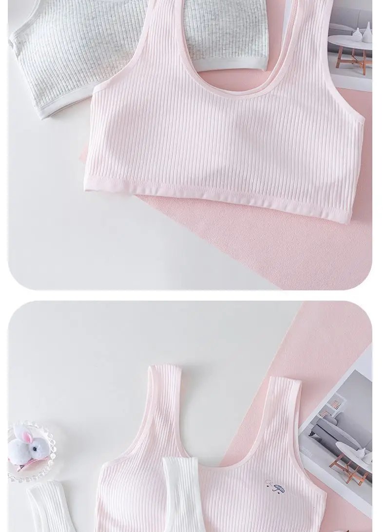 Teen Girls' Training Bra Lingerie Teenages Students Kids Bras 9-18 Year Old Junior High School Girls' Bras Adolescent Puberty
