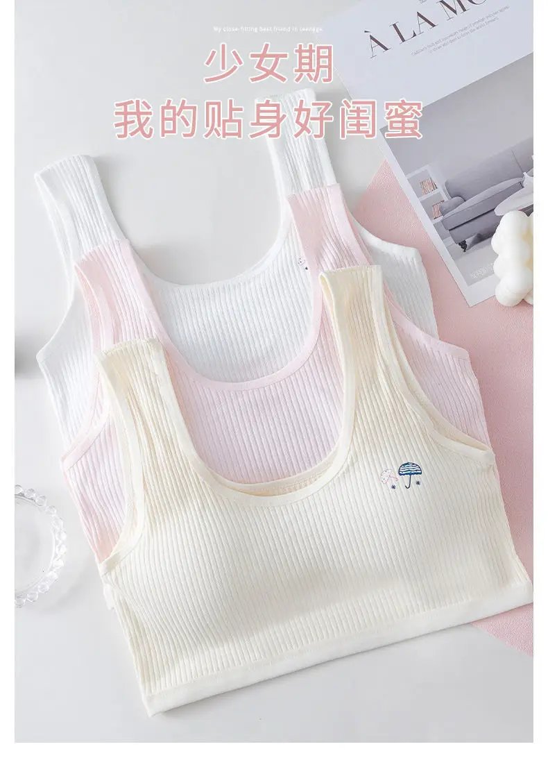Teen Girls' Training Bra Lingerie Teenages Students Kids Bras 9-18 Year Old Junior High School Girls' Bras Adolescent Puberty