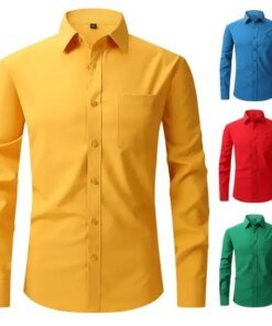 Long sleeved colorful suits shirt for men's top