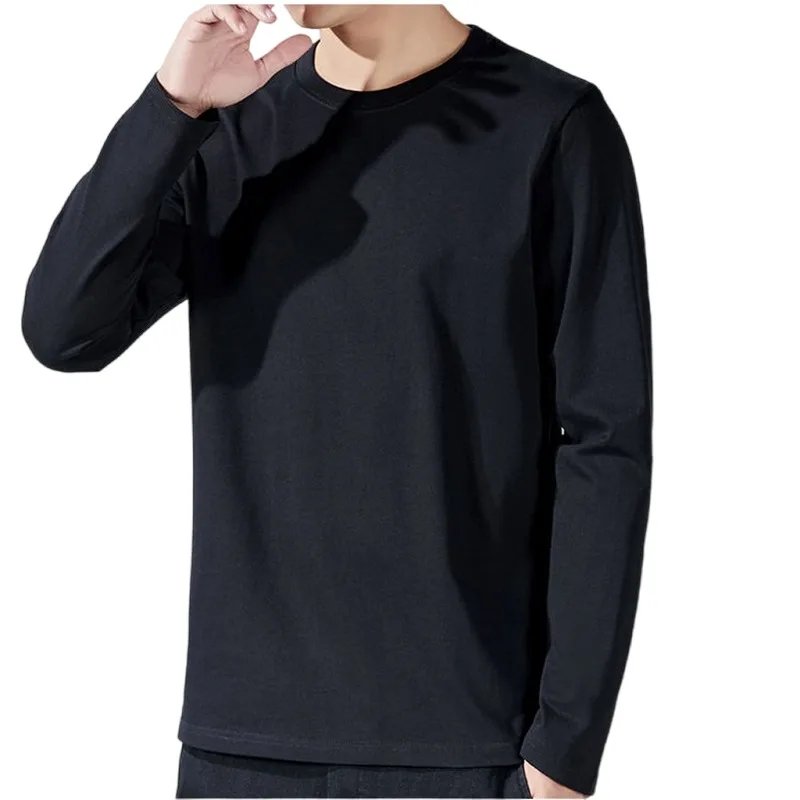 T Shirt For Men Cotton Long Sleeve T-shirts Solid Color Men's Clothing Full Length Sleeve For Spring And Autumn Undershirts T Shirt For Men Cotton Long Sleeve T-shirts Solid Color Men's Clothing Full Length Sleeve For Spring And Autumn Undershirts