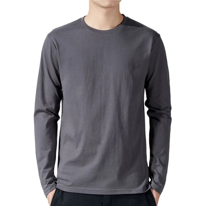 T Shirt For Men Cotton Long Sleeve T-shirts Solid Color Men's Clothing Full Length Sleeve For Spring And Autumn Undershirts T Shirt For Men Cotton Long Sleeve T-shirts Solid Color Men's Clothing Full Length Sleeve For Spring And Autumn Undershirts