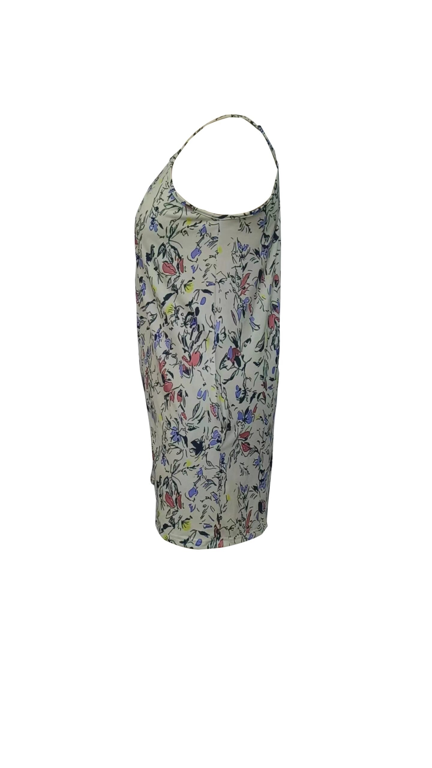 Plus Size Allover Print Cami Romper Jumpsuit, Casual Pocket Ruched Sleeveless Romper Jumpsuit, Women's Plus Size Clothing