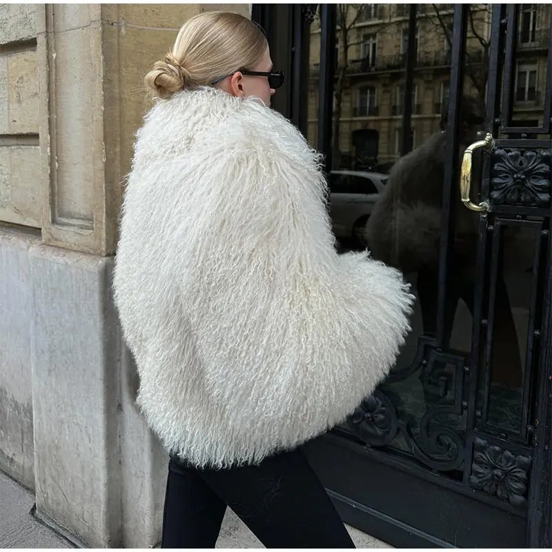 Women Fashion Solid Thicken Faux Fur Coat Elegant Lapel Long Sleeve Cropped Jackets Vintage Female Casual High Street Outerwear Women Fashion Solid Thicken Faux Fur Coat Elegant Lapel Long Sleeve Cropped Jackets Vintage Female Casual High Street Outerwear