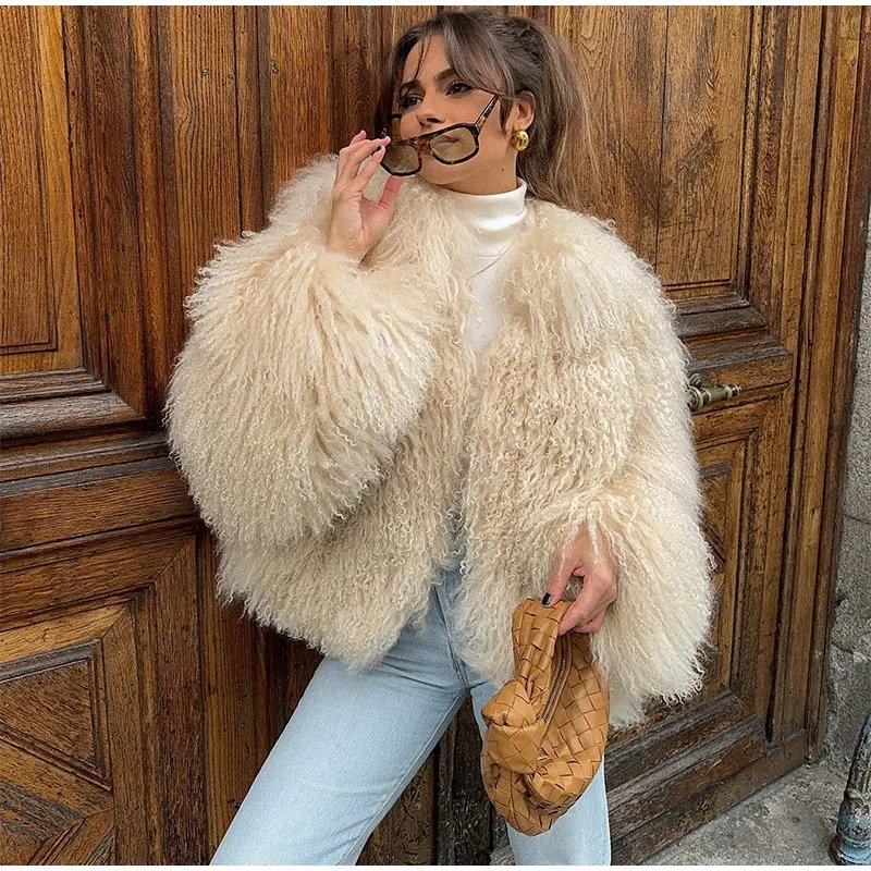 Women Fashion Solid Thicken Faux Fur Coat Elegant Lapel Long Sleeve Cropped Jackets Vintage Female Casual High Street Outerwear Women Fashion Solid Thicken Faux Fur Coat Elegant Lapel Long Sleeve Cropped Jackets Vintage Female Casual High Street Outerwear