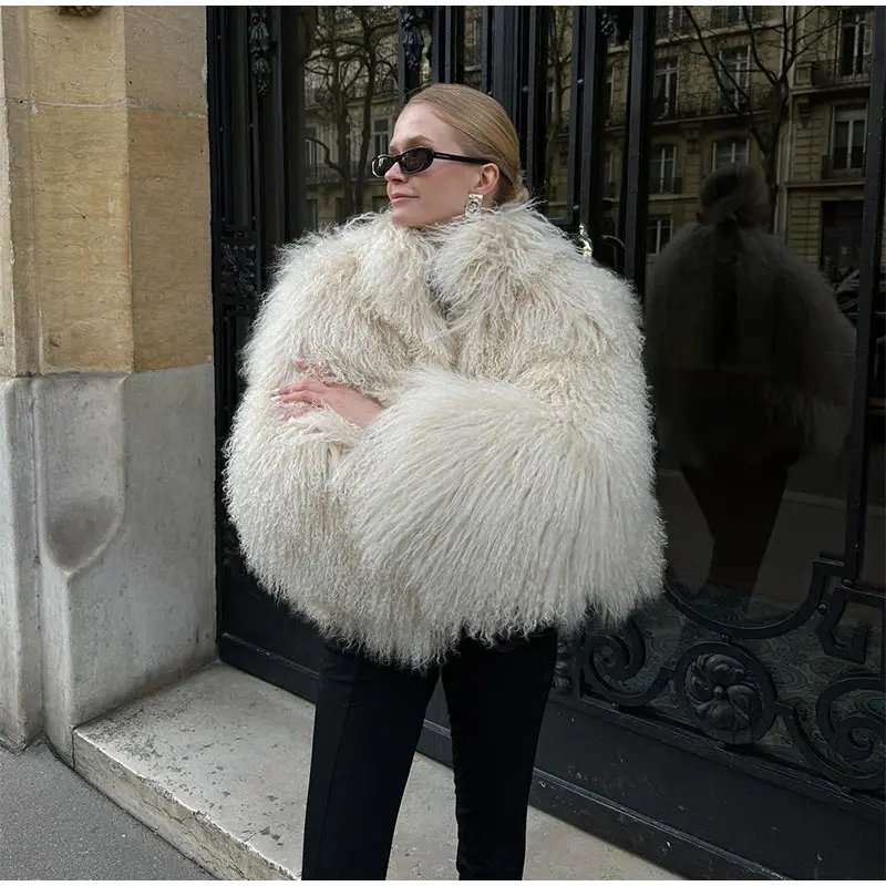Women Fashion Solid Thicken Faux Fur Coat Elegant Lapel Long Sleeve Cropped Jackets Vintage Female Casual High Street Outerwear Women Fashion Solid Thicken Faux Fur Coat Elegant Lapel Long Sleeve Cropped Jackets Vintage Female Casual High Street Outerwear