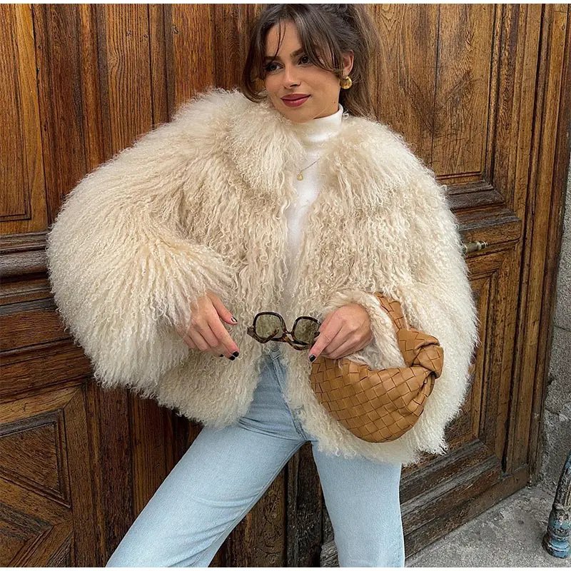 Women Fashion Solid Thicken Faux Fur Coat Elegant Lapel Long Sleeve Cropped Jackets Vintage Female Casual High Street Outerwear Women Fashion Solid Thicken Faux Fur Coat Elegant Lapel Long Sleeve Cropped Jackets Vintage Female Casual High Street Outerwear