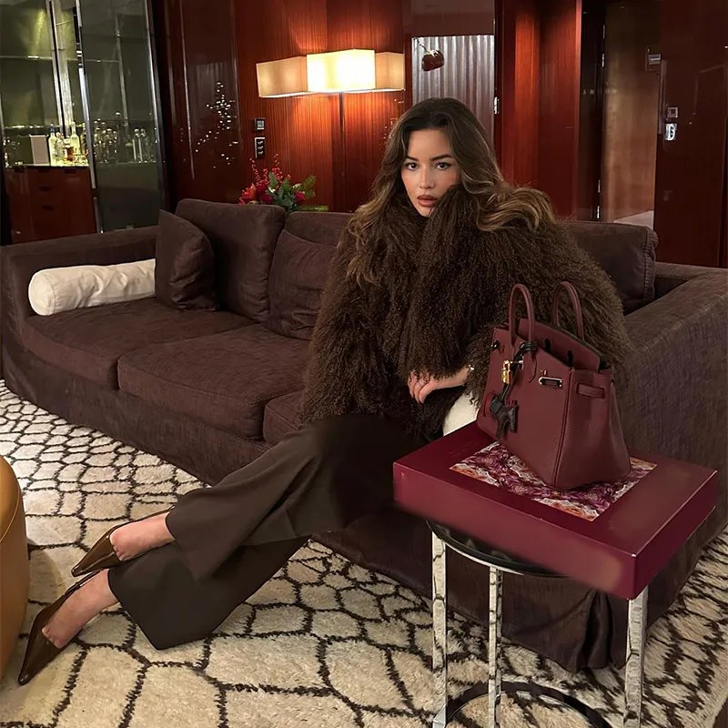 Women Fashion Solid Thicken Faux Fur Coat Elegant Lapel Long Sleeve Cropped Jackets Vintage Female Casual High Street Outerwear Women Fashion Solid Thicken Faux Fur Coat Elegant Lapel Long Sleeve Cropped Jackets Vintage Female Casual High Street Outerwear