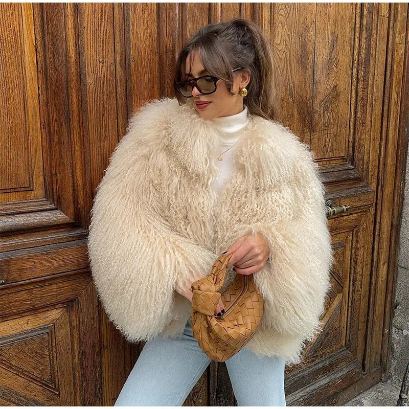 Women Fashion Solid Thicken Faux Fur Coat Elegant Lapel Long Sleeve Cropped Jackets Vintage Female Casual High Street Outerwear Women Fashion Solid Thicken Faux Fur Coat Elegant Lapel Long Sleeve Cropped Jackets Vintage Female Casual High Street Outerwear