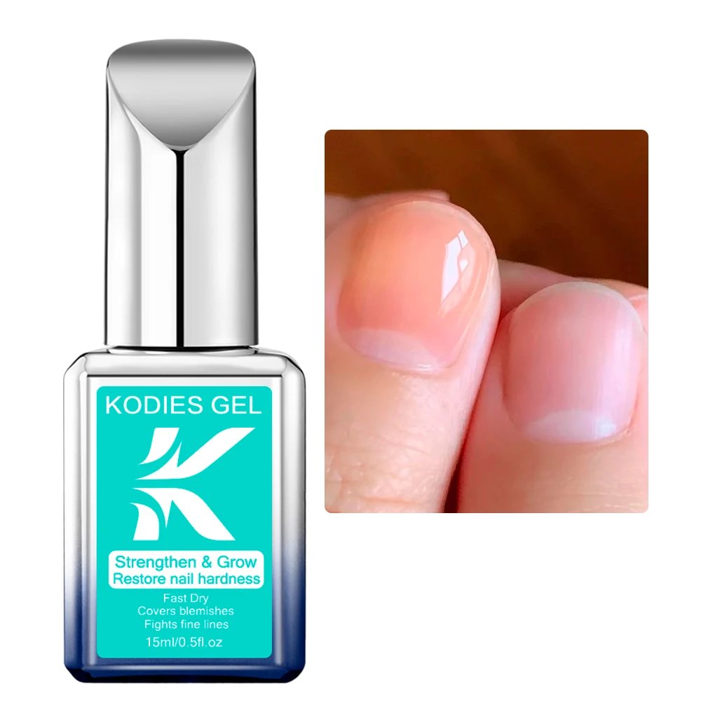 KODIES GEL Nail Strengthener Growth Restore Hardener Clear Nail Polish Base Coat Fast Dry 15ML Strong Repair Nail Art Treatment KODIES GEL Nail Strengthener Growth Restore Hardener Clear Nail Polish Base Coat Fast Dry 15ML Strong Repair Nail Art Treatment
