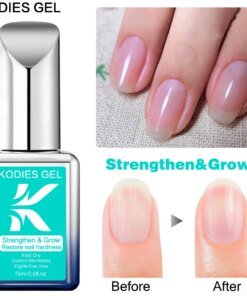 KODIES GEL Nail Strengthener Growth Restore Hardener Clear Nail Polish Base Coat Fast Dry 15ML Strong Repair Nail Art Treatment